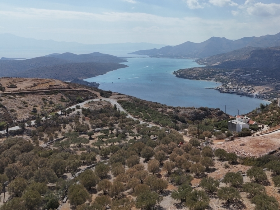 Crete building land plot for sale with Elounda sea view 