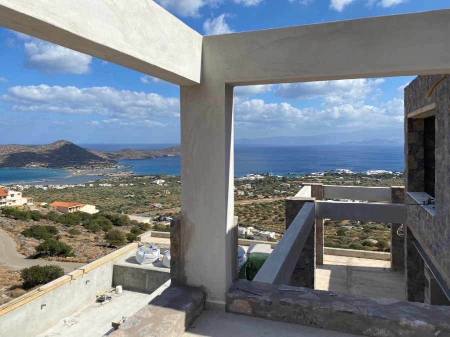 Unfinished villa with panoramic sea view to Elounda Bay 